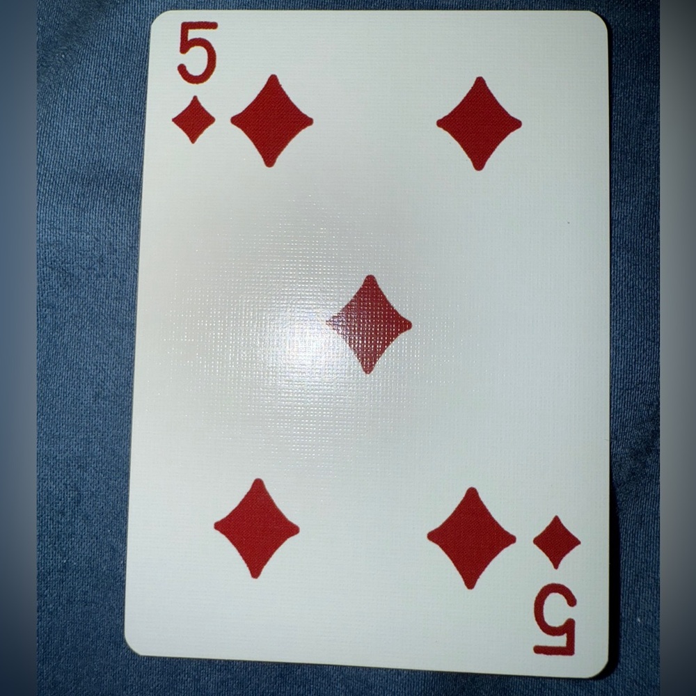 Coach Gold Trim Five of Diamonds Playing Card
